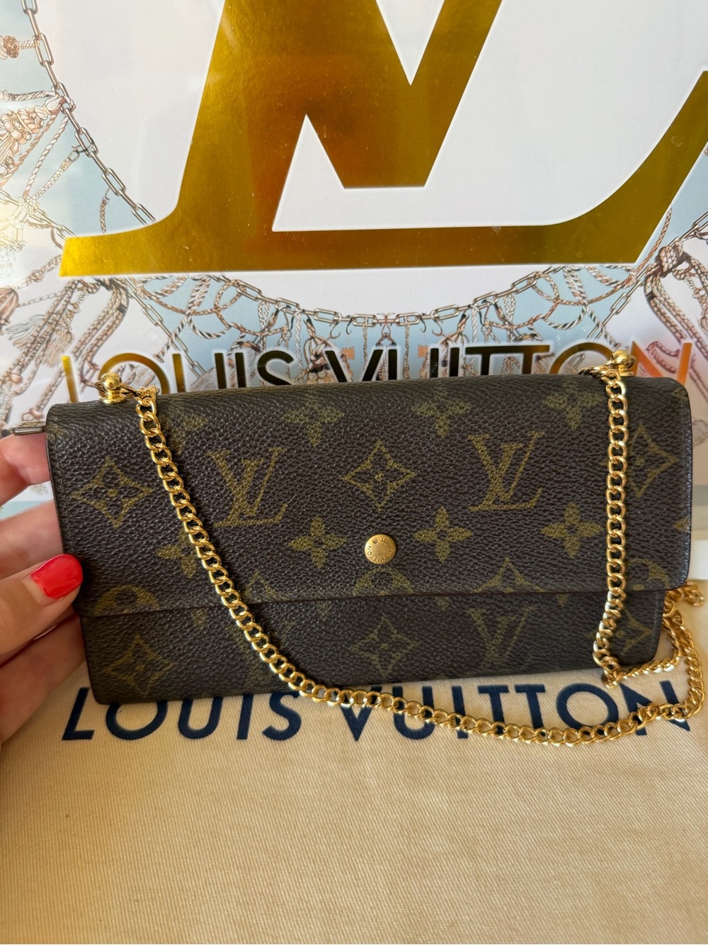 Louis Vuitton Vintage Monogram Long Wallet on Chain